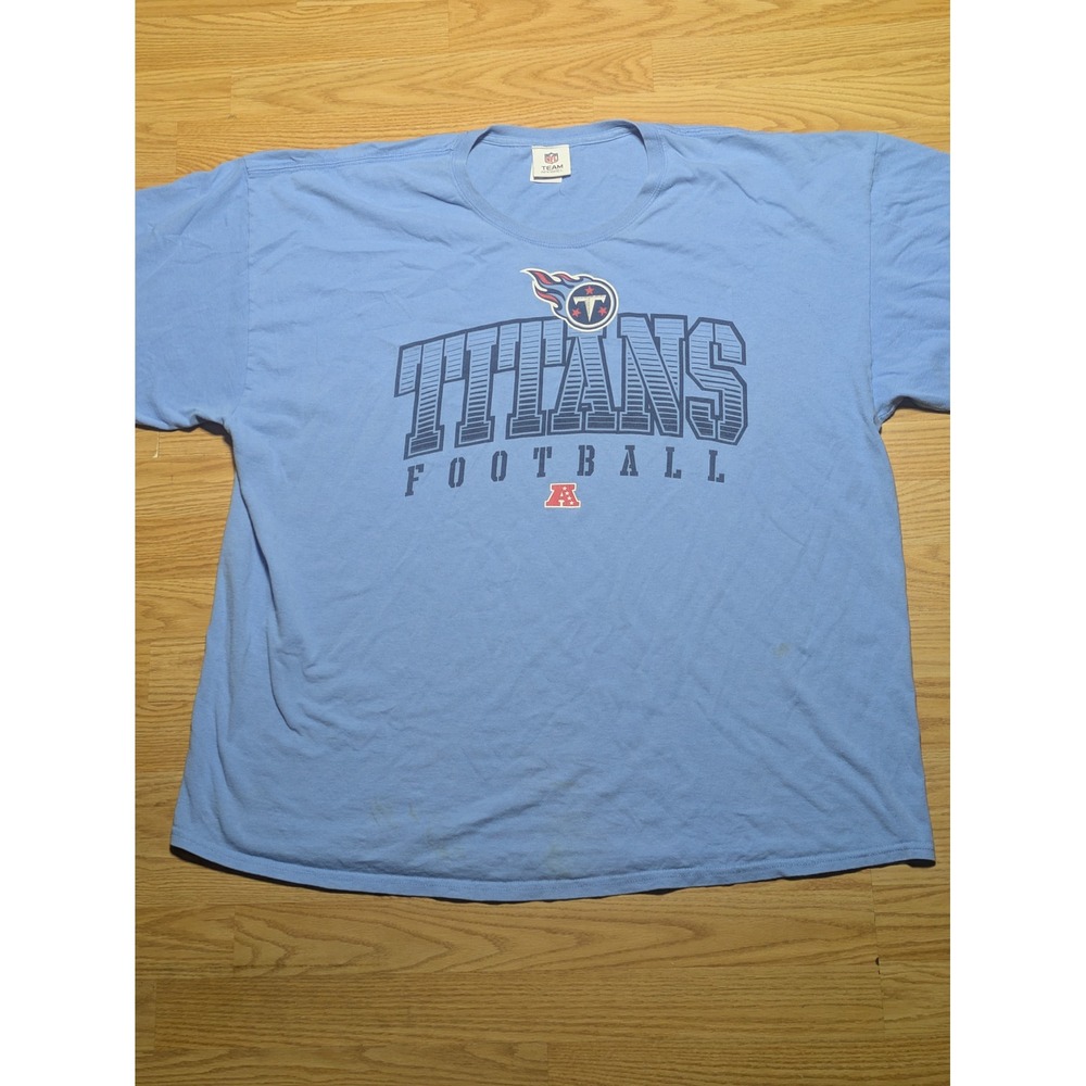 NFL Team Apparel Mens Tennessee Titans Football Graphic T-Shirt Blue 3XL